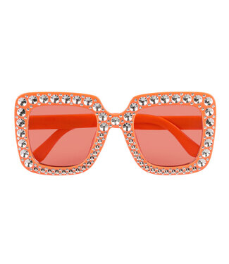 Partybril Bling bling oranje