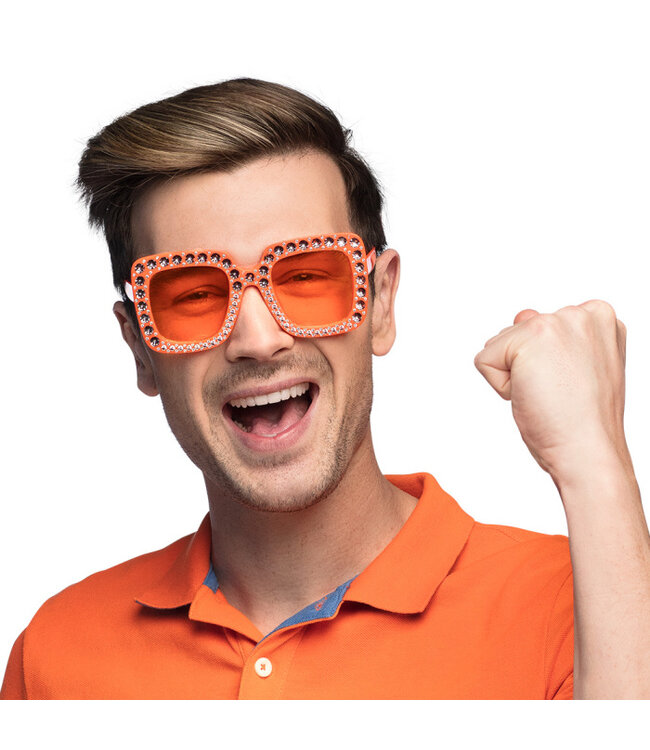 Partybril Bling bling oranje