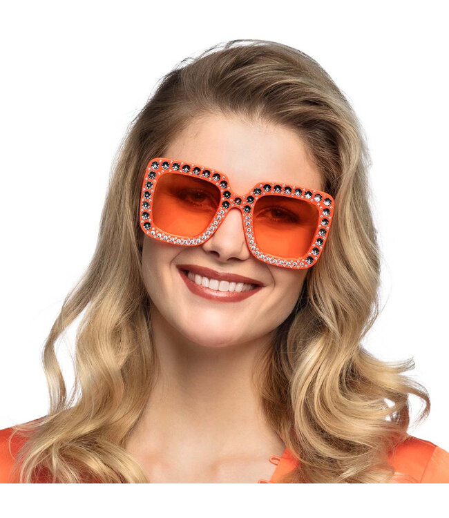 Partybril Bling bling oranje