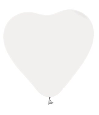 Globos Hartvormige ballonnen 12'' wit | 6 stuks