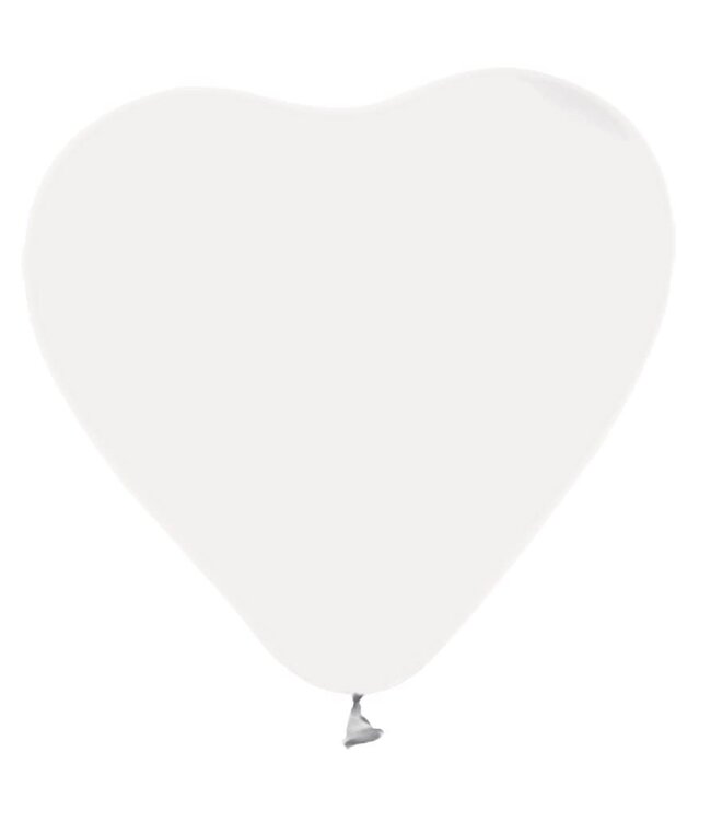 Hartvormige ballonnen 12'' wit | 6 stuks