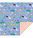 Cadeaupapier Party Animals Blue - Stripe Salmon | 70 x 300 cm