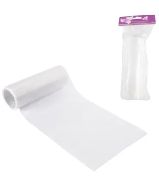 Feestdeco Organza wit op rol | 15cm x 10m