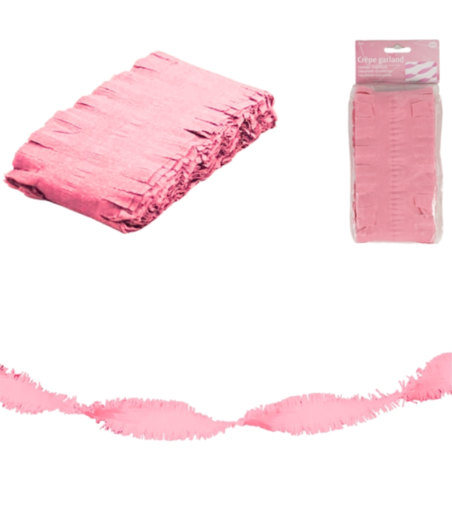 Slinger crepepapier lichtroze | 6 meter