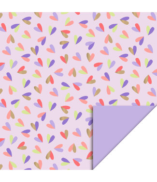 House of Products Cadeaupapier Hearts Duo Pink - Lilac | 70cm x 3m