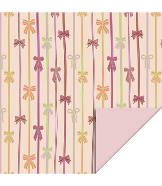 House of Products Cadeaupapier Bow Parade Peach - Pink | 70cm x 3m