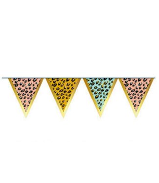 Feestdeco Vlaggenlijn Funky Leopard | 350 cm