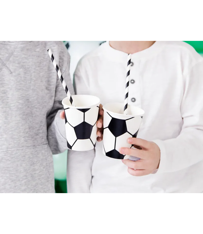 Papieren bekers | Voetbal | 260mL, 6 stuks