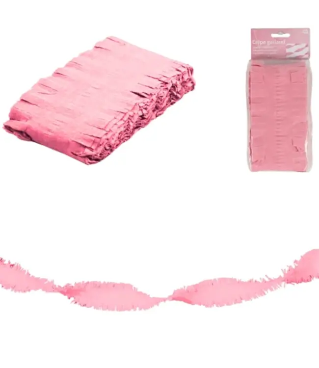 Slinger crepepapier lichtroze | 6 meter