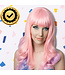 Pruik lang krul roze/paars/blauw | Mermaid