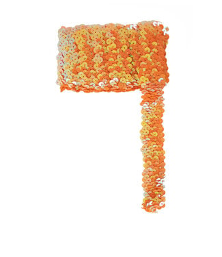 Paillettenband oranje elastisch | 2,7cm x 3 meter