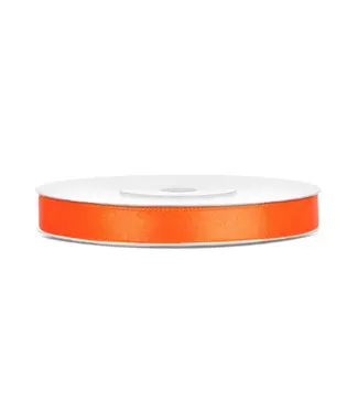PartyDeco Satijnen lint oranje | 6mm x 25m