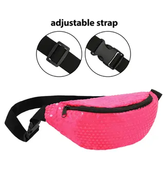 Heuptasje roze pailletten