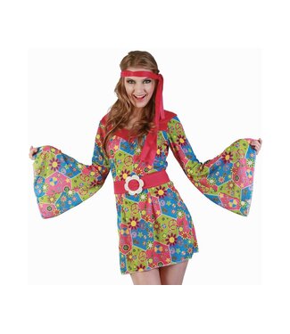 GoDan Flower hippie jurk, haarband en riem