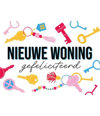 Artige Wenskaart | Nieuwe woning gefeliciteerd