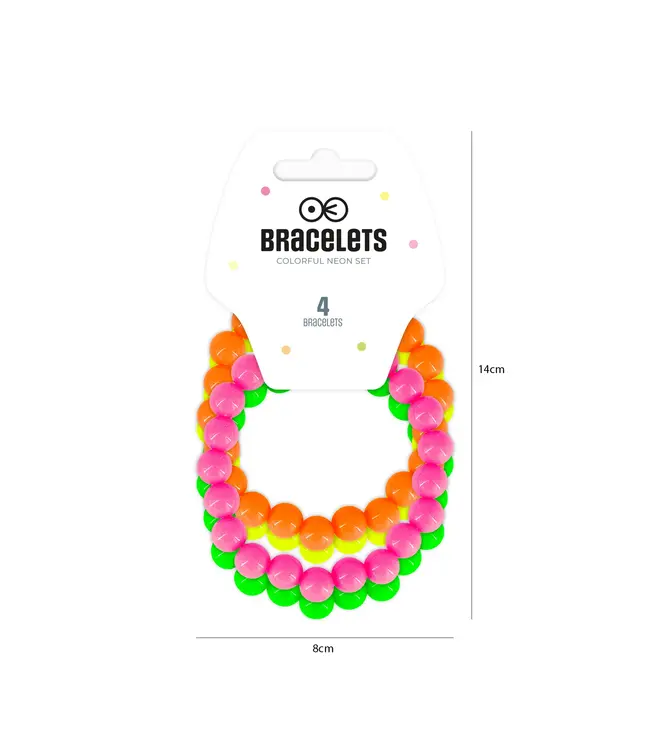Armbanden NEON Disco 80's | 4 stuks
