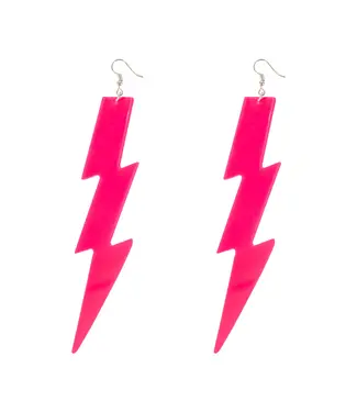 PartyPal Oorbellen lightning pink | 12 cm