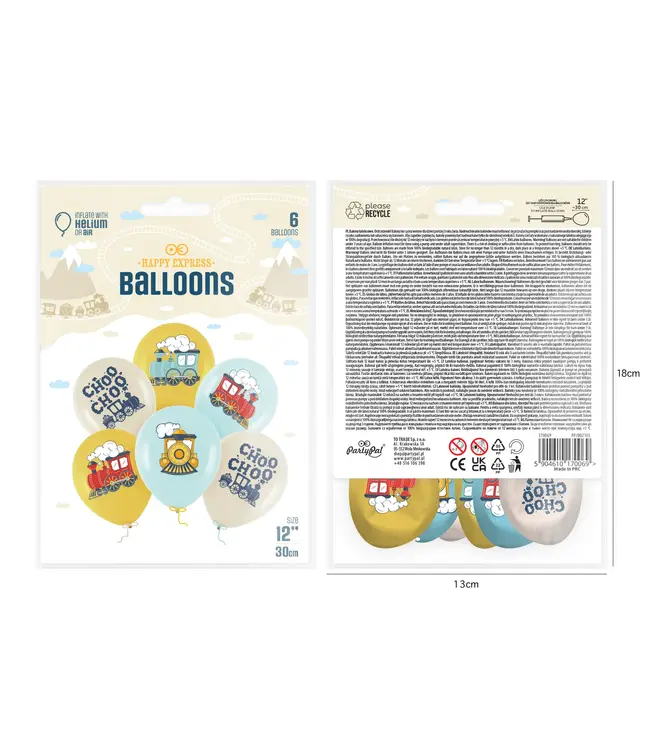 Ballonnen trein ChooChoo | 6 stuks