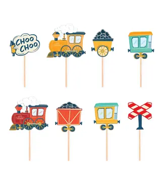 PartyPal Toppers trein Choo Choo | 8 stuks