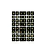 Stickers Letters A-Z Goud op Zwart | 13x13mm 96 stuks