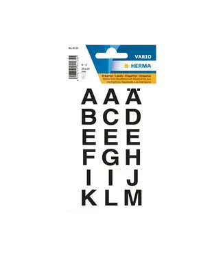 Feestdeco Stickers Letters A-Z Zwart |  36 stuks 20x20mm
