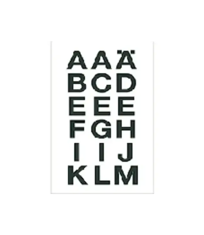 Stickers Letters A-Z Zwart |  36 stuks 20x20mm