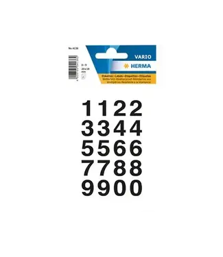 Feestdeco Stickers Getallen 0-9 Zwart | 20x18mm 40 stuks