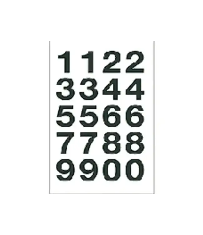 Stickers Getallen 0-9 Zwart | 20x18mm 40 stuks