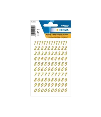 Feestdeco Stickers Getallen 0-9 Goud | 8mm 208 stuks