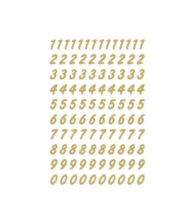 Stickers Getallen 0-9 Goud | 8mm 208 stuks
