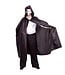 Cape met capuchon luxe zwart satijn | 130cm