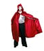 Cape met capuchon luxe rood satijn | 130 cm