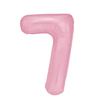 PartyPal Cijferballon 7 lichtroze | 100 cm