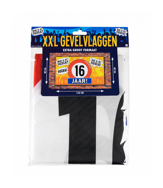 XXL vlag 16 jaar | 150 x 90 cm