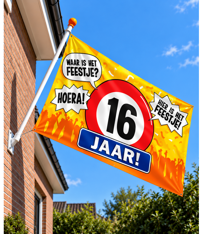 XXL vlag 16 jaar | 150 x 90 cm
