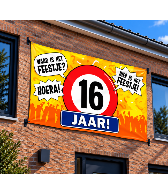 XXL vlag 16 jaar | 150 x 90 cm