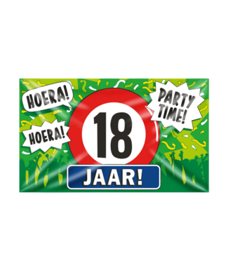 XXL vlag 18 jaar | 150 x 90 cm