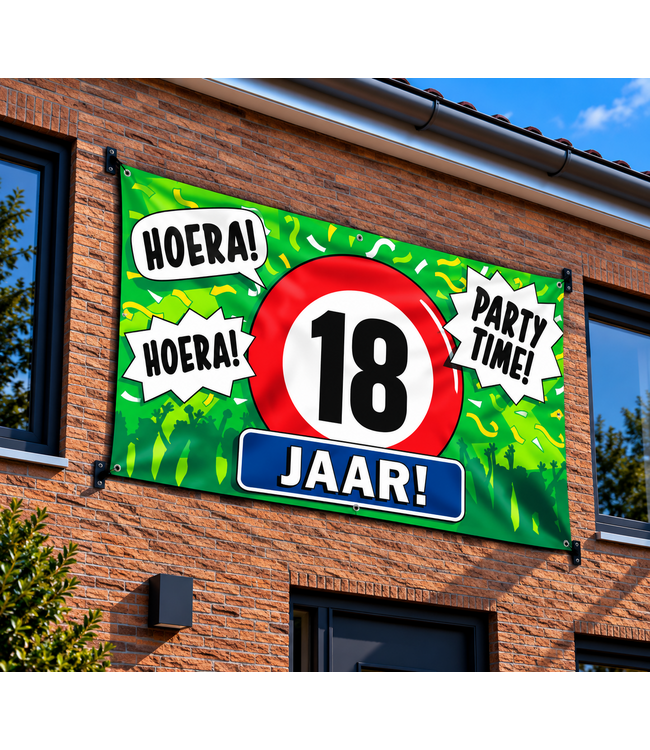 XXL vlag 18 jaar | 150 x 90 cm