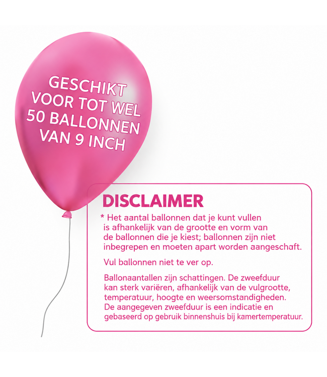 Helium Cilinder Compact 3,3l. voor 50 ballonnen