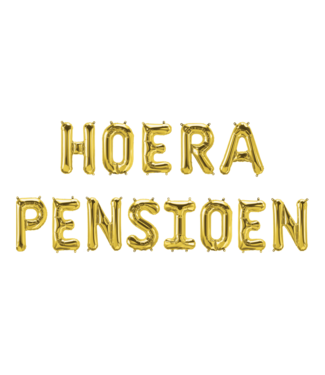 Folieballon set Hoera Pensioen | Goud | 190cm