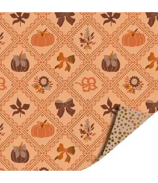 KP Cadeaupapier Luxury pumpkins 70x200cm | Dubbelzijdig