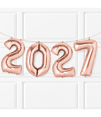 Feestdeco Folieballon pakket 2027 - rose goud