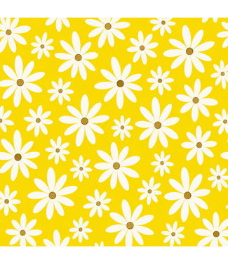 Brauns Cadeaupapier bloemen geel | 70cm x 2m