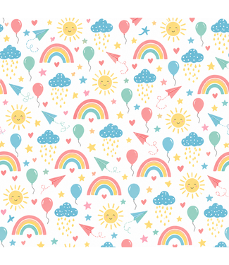 Cepewa Cadeaupapier Happy rainbows | 70cm x 2m