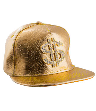 Baseball cap goud met $