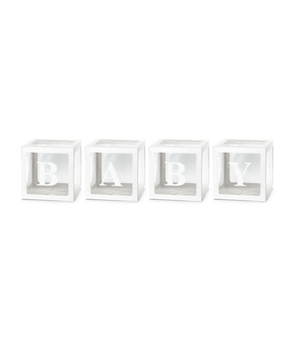 PartyDeco Ballonnen boxen BABY | 4 stuks | 30x30cm