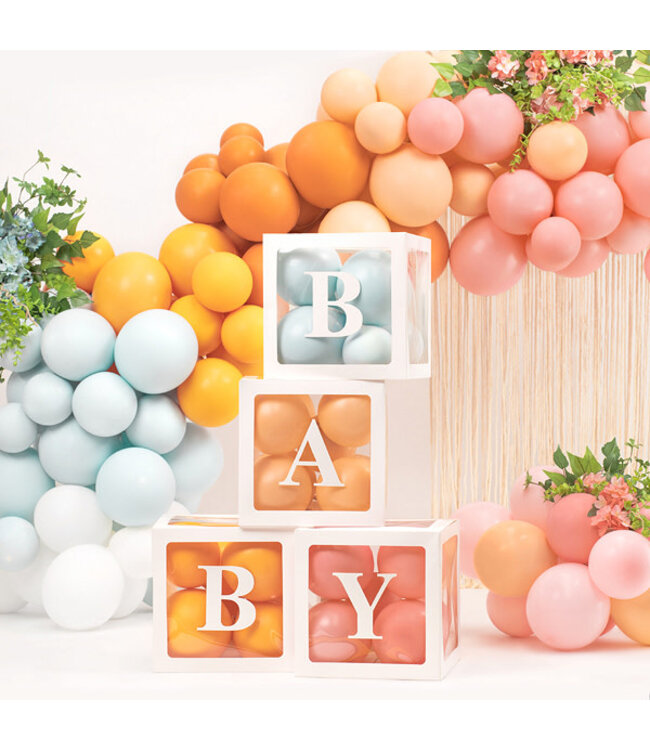 Ballonnen boxen BABY | 4 stuks | 30x30cm