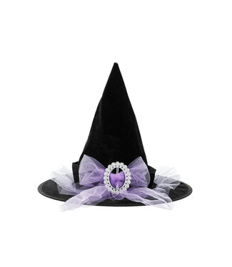 PartyDeco Heksenhoed | Zwart/paars