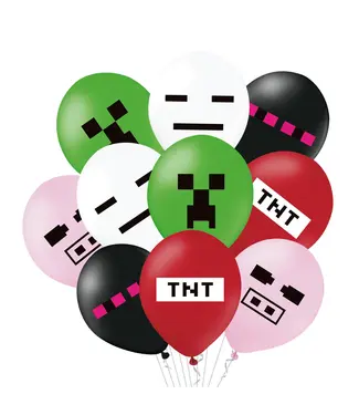 PartyPal Minecraft ballonnen XL set | 12 stuks