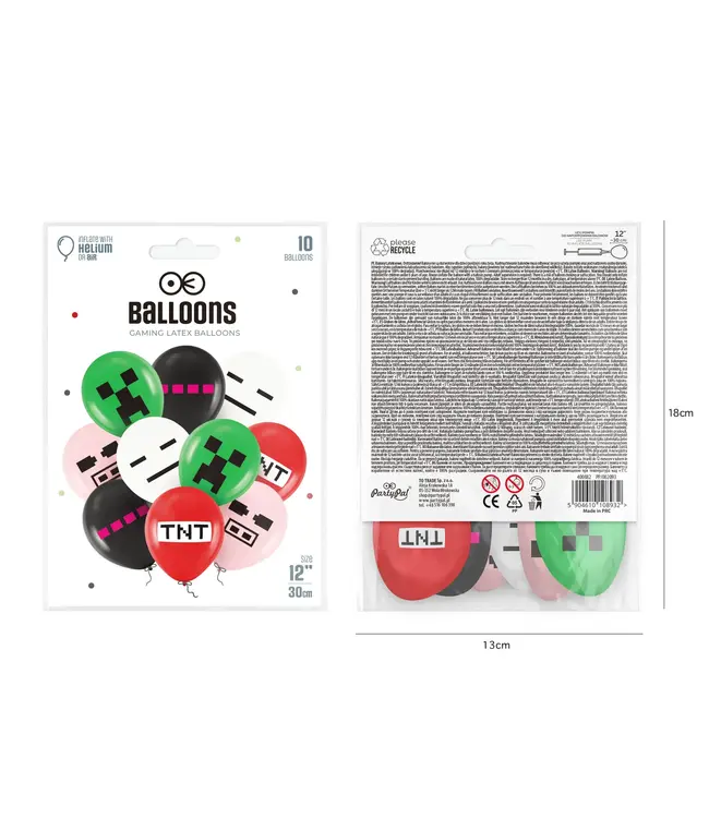 Minecraft ballonnen XL set | 12 stuks